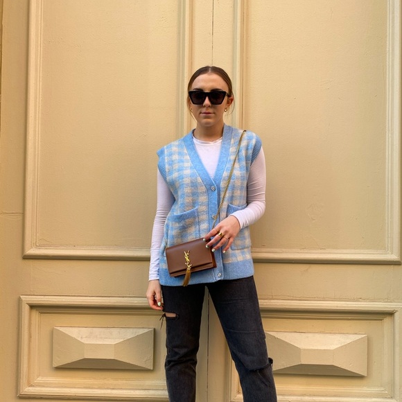 Zara Sweaters - Zara Light Blue Sweater Vest
